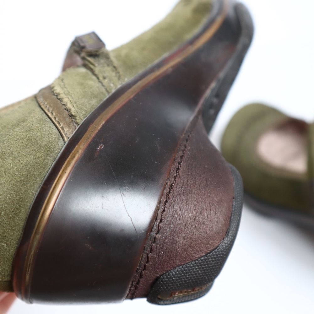 Jambu Olive Green Suede Mary Jane Clogs - Picture 8 of 10